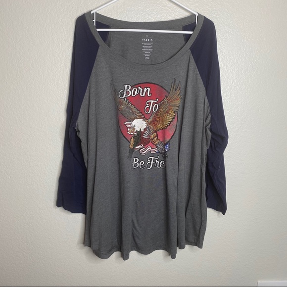 Torrid Raglan Born To Be Free Top Graphic